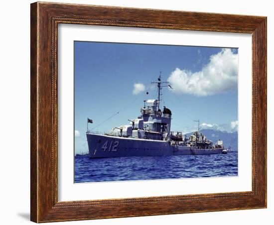 Uss Hamman During the Us Navy's Pacific Fleet Maneuvers Off of Hawaii-Carl Mydans-Framed Photographic Print