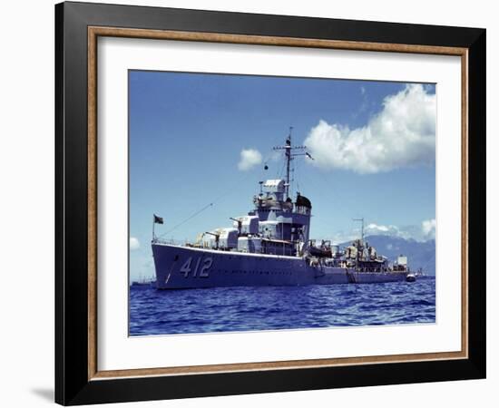 Uss Hamman During the Us Navy's Pacific Fleet Maneuvers Off of Hawaii-Carl Mydans-Framed Photographic Print