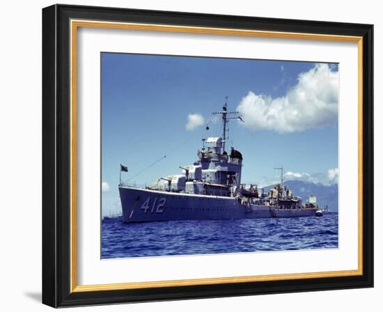 Uss Hamman During the Us Navy's Pacific Fleet Maneuvers Off of Hawaii-Carl Mydans-Framed Photographic Print