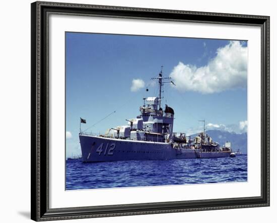 Uss Hamman During the Us Navy's Pacific Fleet Maneuvers Off of Hawaii-Carl Mydans-Framed Photographic Print