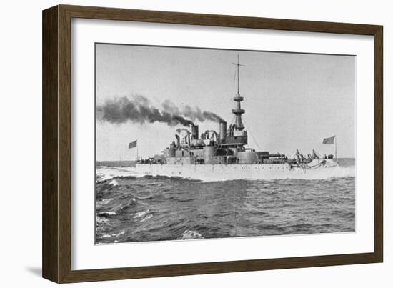 Uss 'Indiana, American Battleship, 1898-W Rau-Framed Giclee Print