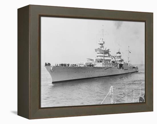 USS Indianapolis at Sea-null-Framed Premier Image Canvas