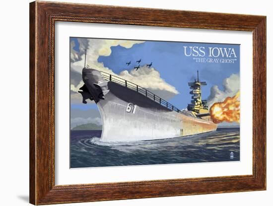 USS Iowa - the Gray Ghost-Lantern Press-Framed Art Print