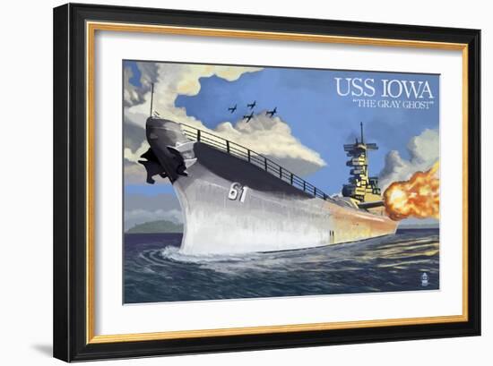 USS Iowa - the Gray Ghost-Lantern Press-Framed Art Print