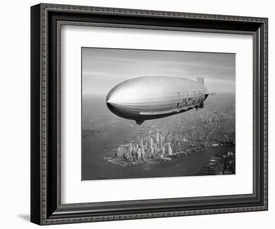 Uss Macon Airship Flying over New York City-Stocktrek Images-Framed Premium Photographic Print