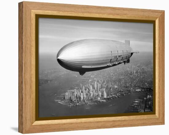 Uss Macon Airship Flying over New York City-Stocktrek Images-Framed Premier Image Canvas