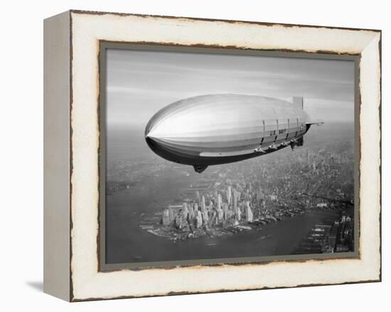 Uss Macon Airship Flying over New York City-Stocktrek Images-Framed Premier Image Canvas