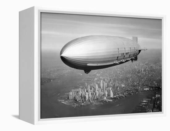 Uss Macon Airship Flying over New York City-Stocktrek Images-Framed Premier Image Canvas