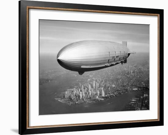 Uss Macon Airship Flying over New York City-Stocktrek Images-Framed Photographic Print