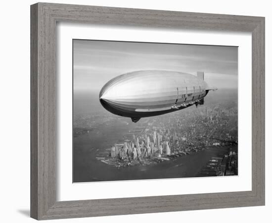 Uss Macon Airship Flying over New York City-Stocktrek Images-Framed Photographic Print