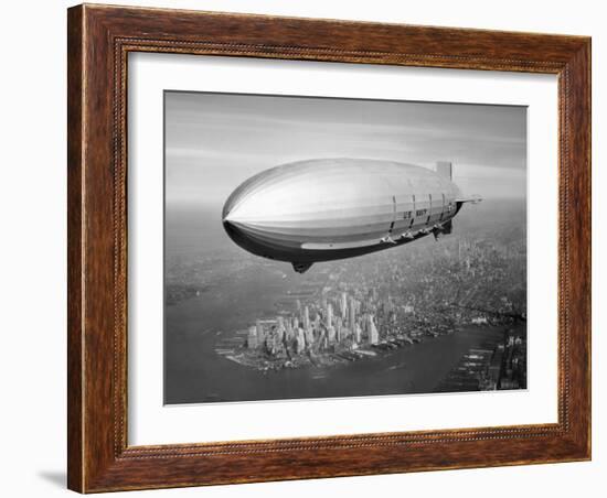 Uss Macon Airship Flying over New York City-Stocktrek Images-Framed Photographic Print