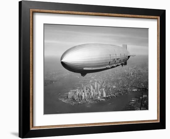 Uss Macon Airship Flying over New York City-Stocktrek Images-Framed Photographic Print