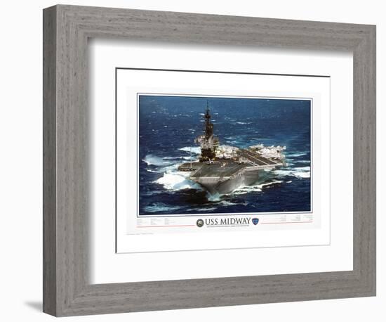 USS Midway - 1945 to 1997-null-Framed Art Print