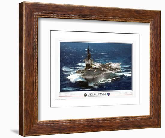 USS Midway - 1945 to 1997-null-Framed Art Print