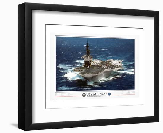 USS Midway - 1945 to 1997-null-Framed Art Print