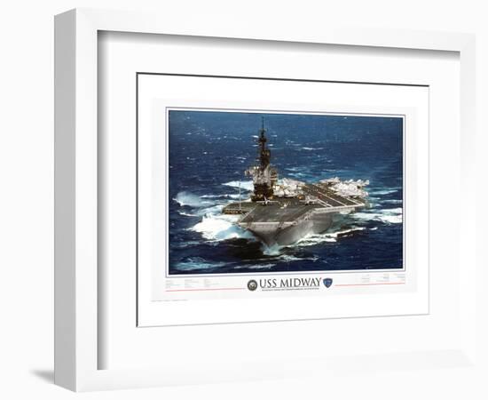 USS Midway - 1945 to 1997-null-Framed Art Print