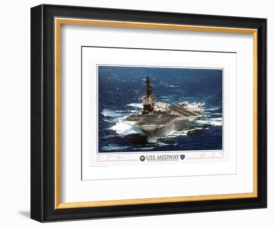 USS Midway - 1945 to 1997-null-Framed Art Print