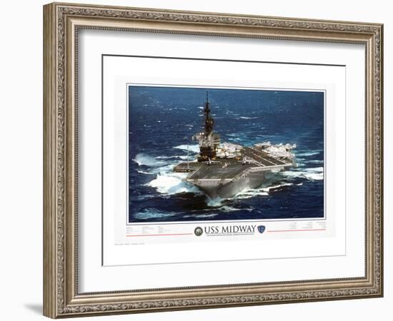 USS Midway - 1945 to 1997-null-Framed Art Print