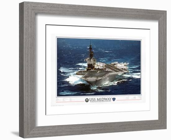 USS Midway - 1945 to 1997-null-Framed Art Print