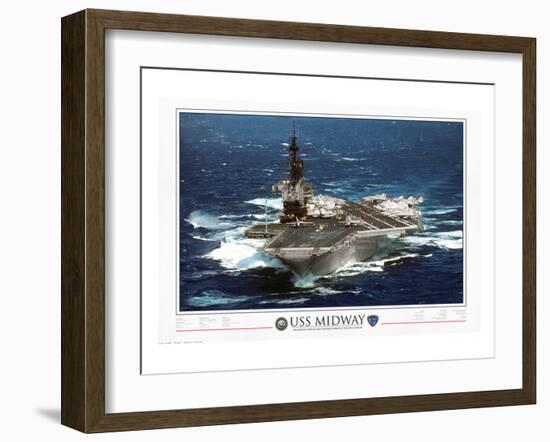 USS Midway - 1945 to 1997-null-Framed Art Print