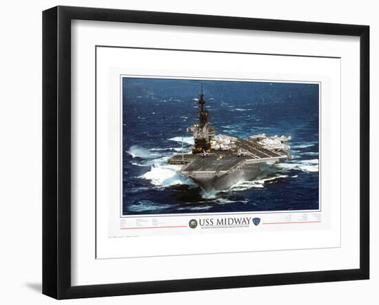 USS Midway - 1945 to 1997-null-Framed Art Print