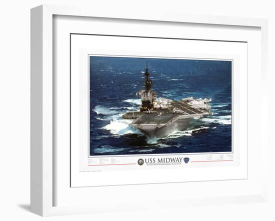 USS Midway - 1945 to 1997-null-Framed Art Print