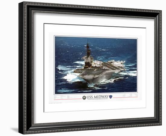 USS Midway - 1945 to 1997-null-Framed Art Print