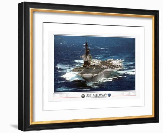 USS Midway - 1945 to 1997-null-Framed Art Print