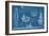 USS Midway Blue Print - San Diego, CA-Lantern Press-Framed Art Print
