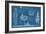 USS Midway Blue Print - San Diego, CA-Lantern Press-Framed Art Print