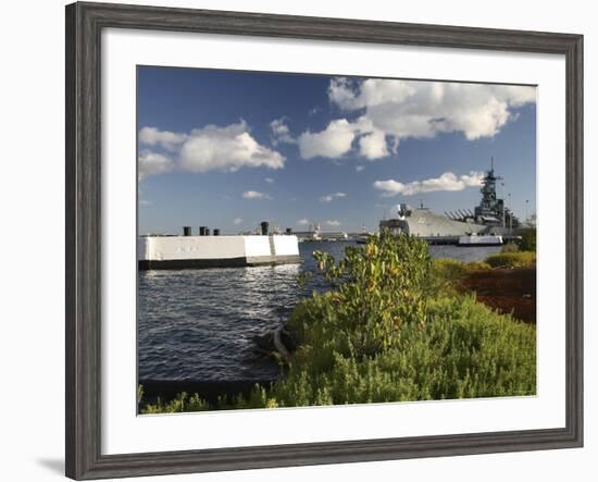 USS Missouri Berthed Pierside at Ford Island, Oahu, Hawaii-Stocktrek Images-Framed Photographic Print