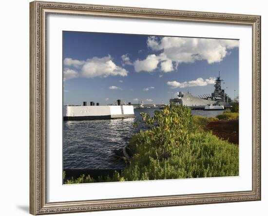 USS Missouri Berthed Pierside at Ford Island, Oahu, Hawaii-Stocktrek Images-Framed Photographic Print