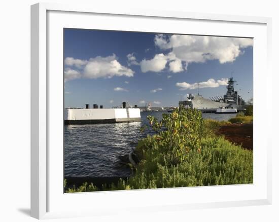 USS Missouri Berthed Pierside at Ford Island, Oahu, Hawaii-Stocktrek Images-Framed Photographic Print