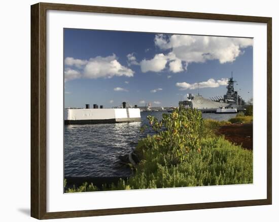 USS Missouri Berthed Pierside at Ford Island, Oahu, Hawaii-Stocktrek Images-Framed Photographic Print