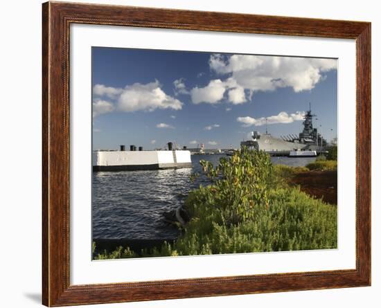 USS Missouri Berthed Pierside at Ford Island, Oahu, Hawaii-Stocktrek Images-Framed Photographic Print