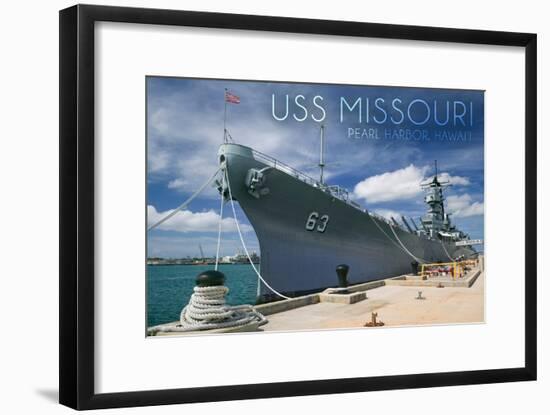 USS Missouri - Dock View-Lantern Press-Framed Art Print