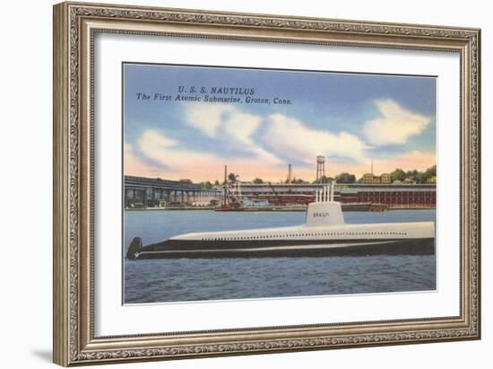 USS Nautilus, First Atomic Submarine-null-Framed Art Print