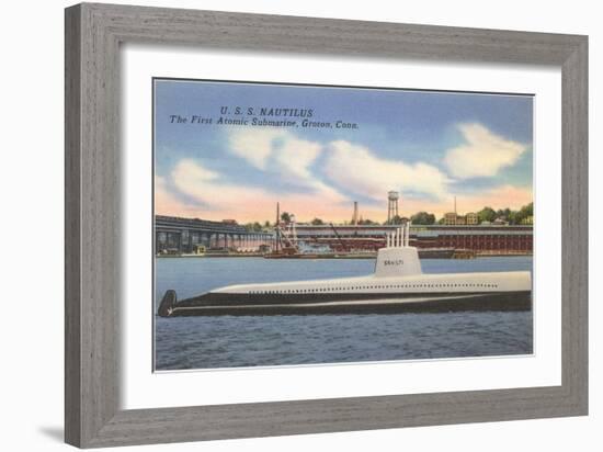 USS Nautilus, First Atomic Submarine-null-Framed Art Print