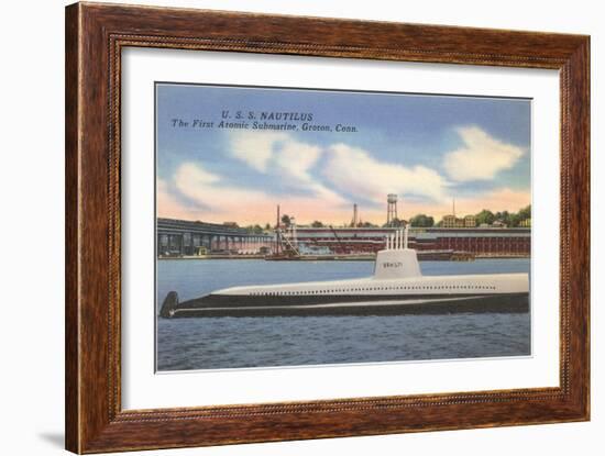 USS Nautilus, First Atomic Submarine-null-Framed Art Print