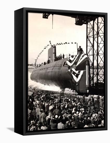 USS Nautilus Slips Into the Thames River-Stocktrek Images-Framed Premier Image Canvas