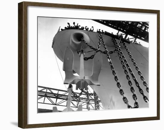 Uss New Jersey Launched-null-Framed Photographic Print