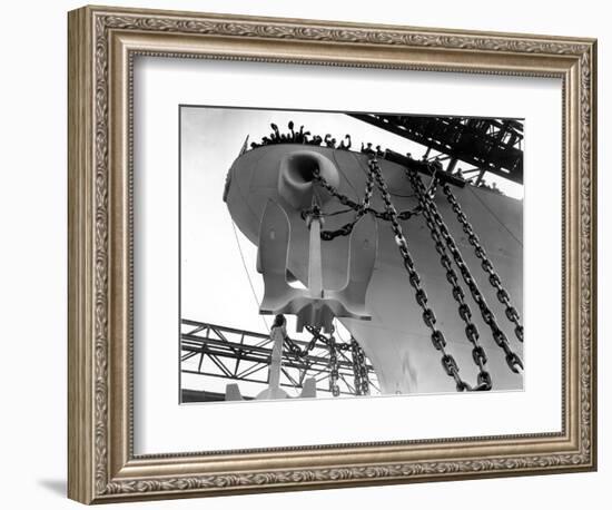 Uss New Jersey Launched-null-Framed Photographic Print