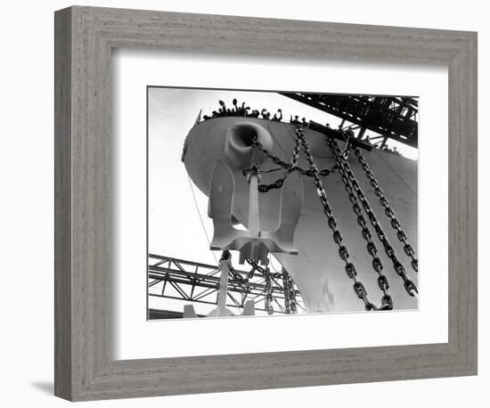 Uss New Jersey Launched-null-Framed Photographic Print