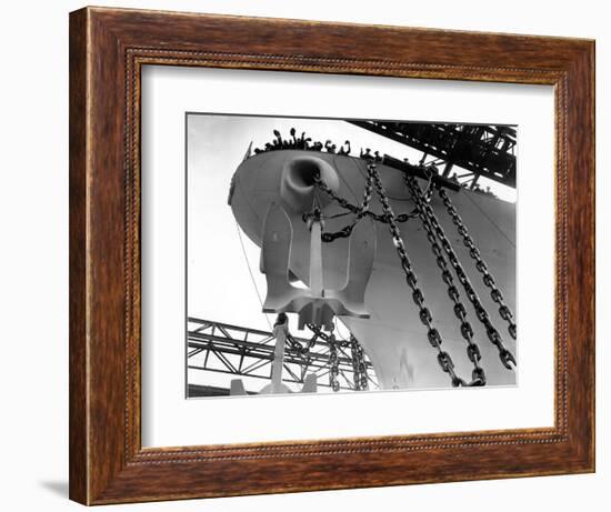 Uss New Jersey Launched-null-Framed Photographic Print