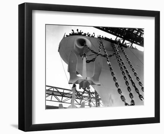 Uss New Jersey Launched-null-Framed Photographic Print