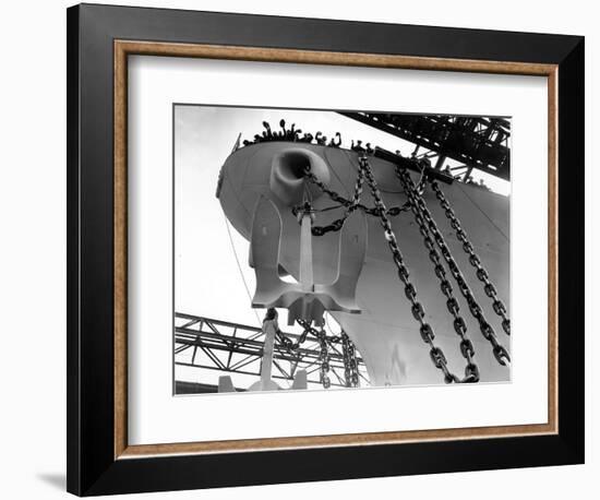 Uss New Jersey Launched-null-Framed Photographic Print