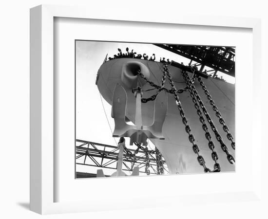 Uss New Jersey Launched-null-Framed Photographic Print