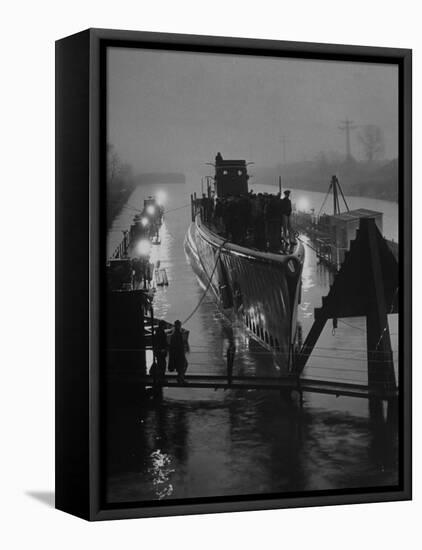 USS Peto Submarine Easing in to the Dock-Charles E^ Steinheimer-Framed Premier Image Canvas