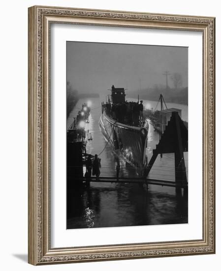 USS Peto Submarine Easing in to the Dock-Charles E^ Steinheimer-Framed Photographic Print