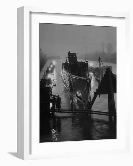 USS Peto Submarine Easing in to the Dock-Charles E^ Steinheimer-Framed Photographic Print